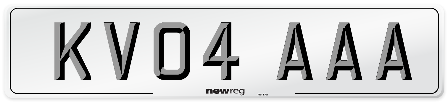 KV04 AAA Number Plate from New Reg